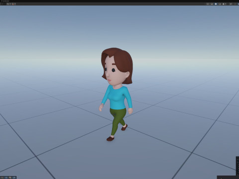 Cartoon Female Character Rigged 039 Model 3D