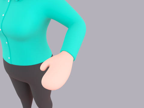 Cartoon Female Character Rigged 040 3D Model