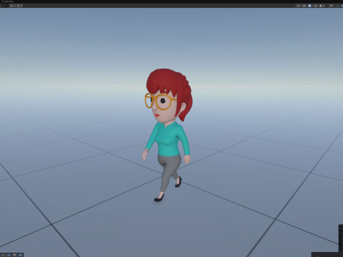 Cartoon Female Character Rigged 040 3D Model