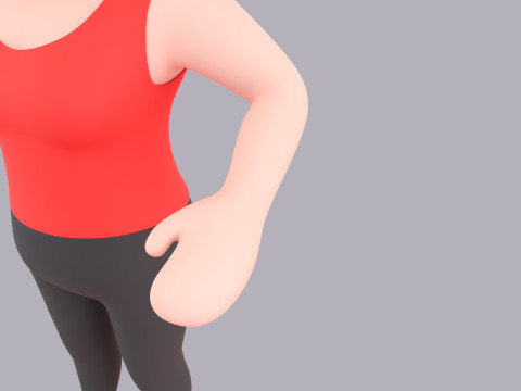 Cartoon Female Character Rigged 041 Model 3D