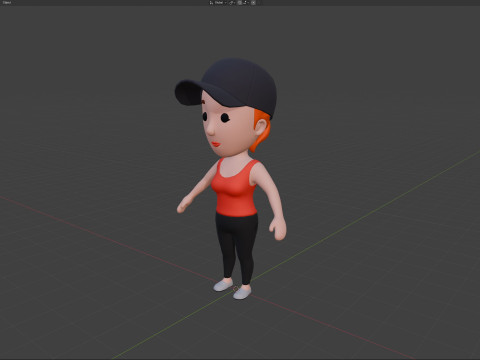 Cartoon Female Character Rigged 041 Model 3D