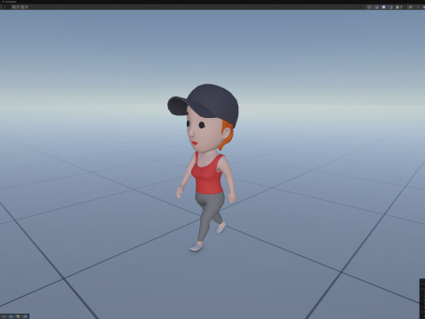 Cartoon Female Character Rigged 041 Model 3D