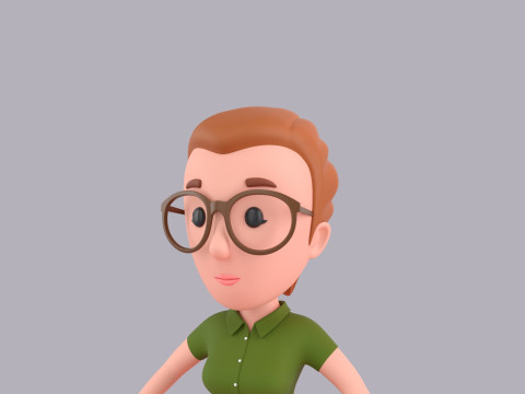 Cartoon Female Character Rigged 042 Modelo 3D