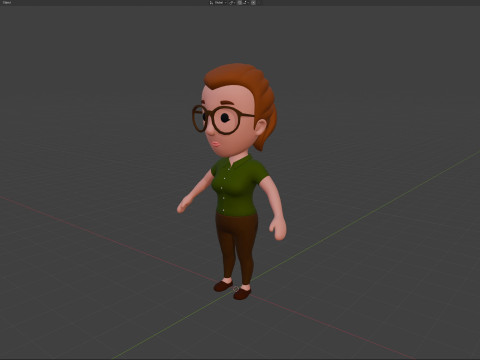 Cartoon Female Character Rigged 042 Modelo 3D