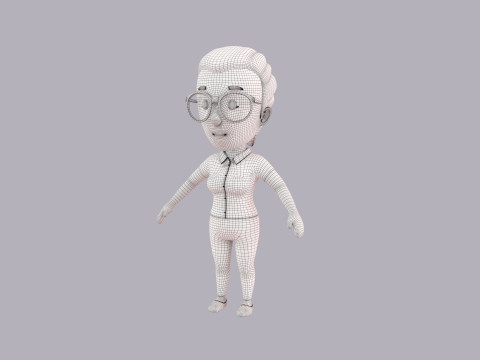 Cartoon Female Character Rigged 042 Modelo 3D