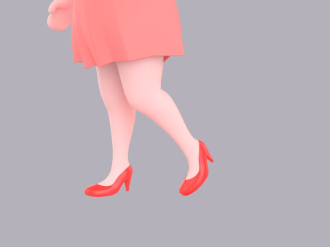 Cartoon Female Character Rigged 043 3Dモデル