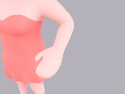 Cartoon Female Character Rigged 043 3D Model