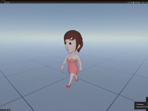 Cartoon Female Character Rigged 043 3D Model