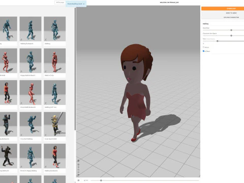 Cartoon Female Character Rigged 043 3D Model