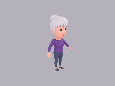 Cartoon Female Character Rigged 044 3D 模型
