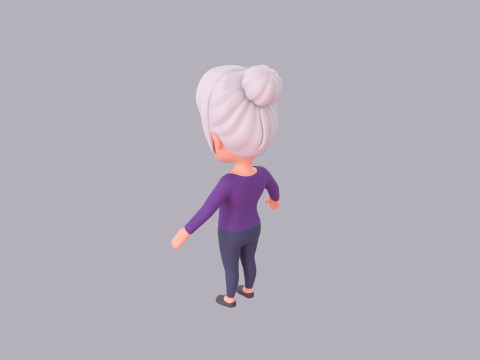 Cartoon Female Character Rigged 044 3D 模型