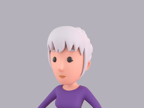 Cartoon Female Character Rigged 044 3D 模型