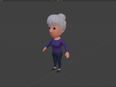 Cartoon Female Character Rigged 044 3D 模型