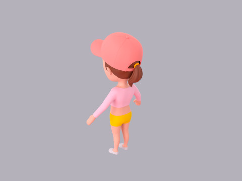 Cartoon Female Character Rigged 045 Modèle 3D