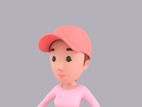 Cartoon Female Character Rigged 045 Modèle 3D