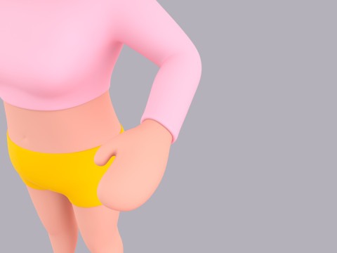 Cartoon Female Character Rigged 045 Modèle 3D