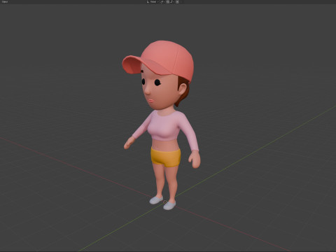 Cartoon Female Character Rigged 045 Modèle 3D