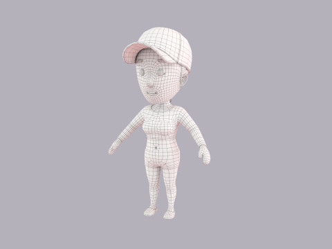 Cartoon Female Character Rigged 045 Modèle 3D
