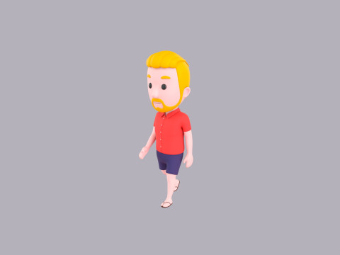Cartoon Male Character Rigged 026 3D Model