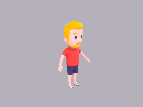 Cartoon Male Character Rigged 026 3D Model