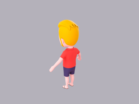 Cartoon Male Character Rigged 026 3D Model