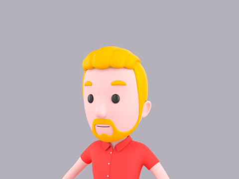 Cartoon Male Character Rigged 026 3D Model