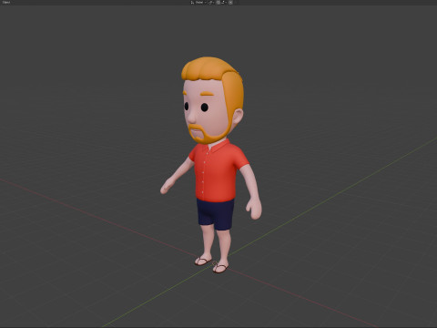 Cartoon Male Character Rigged 026 3D Model