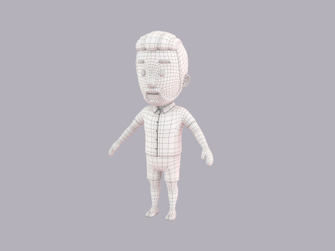 Cartoon Male Character Rigged 026 3D Model