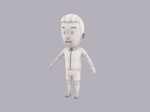 Cartoon Male Character Rigged 026 3D Model