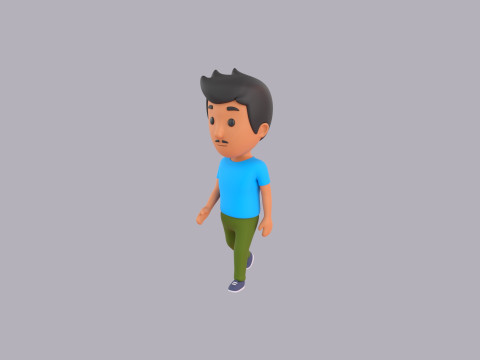 Cartoon Male Character Rigged 027 Modèle 3D
