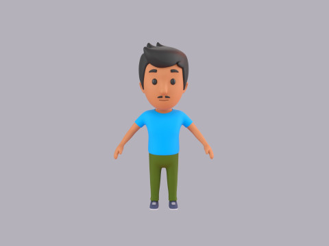 Cartoon Male Character Rigged 027 Modèle 3D