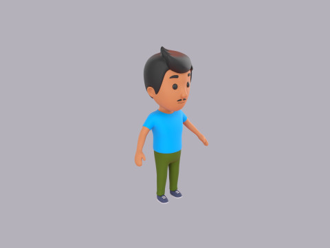 Cartoon Male Character Rigged 027 Modèle 3D
