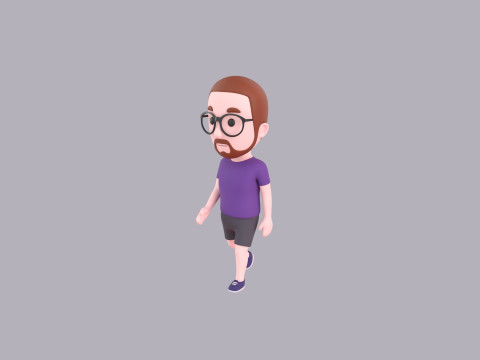 Cartoon Male Character Rigged 028 3D Model