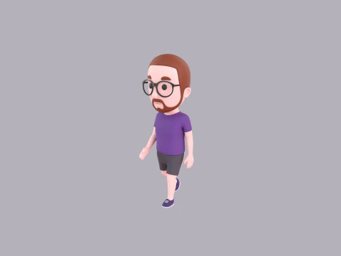 Cartoon Male Character Rigged 028 3D Model