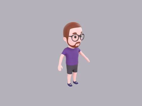 Cartoon Male Character Rigged 028 3D Model