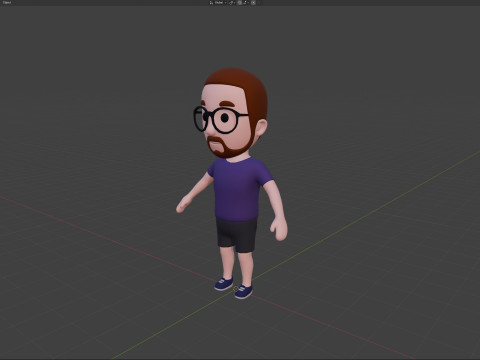 Cartoon Male Character Rigged 028 3D Model