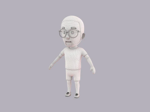 Cartoon Male Character Rigged 028 3D Model