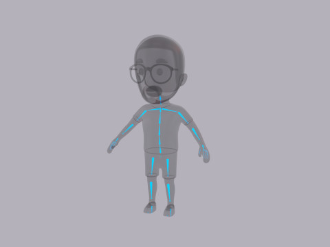 Cartoon Male Character Rigged 028 3D Model