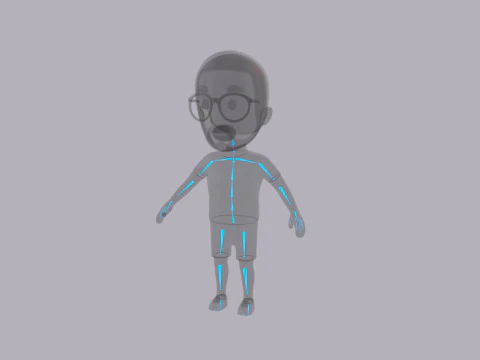 Cartoon Male Character Rigged 028 3D Model