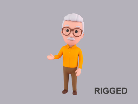 Cartoon Male Character Rigged 029 3D Model