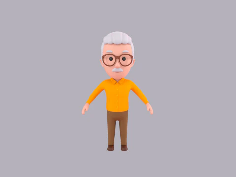 Cartoon Male Character Rigged 029 3D Model
