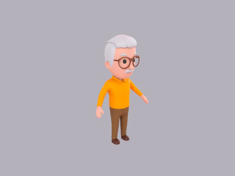 Cartoon Male Character Rigged 029 3D Model