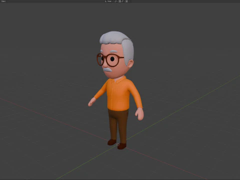 Cartoon Male Character Rigged 029 3D Model