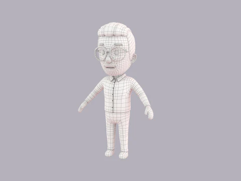 Cartoon Male Character Rigged 029 3D Model