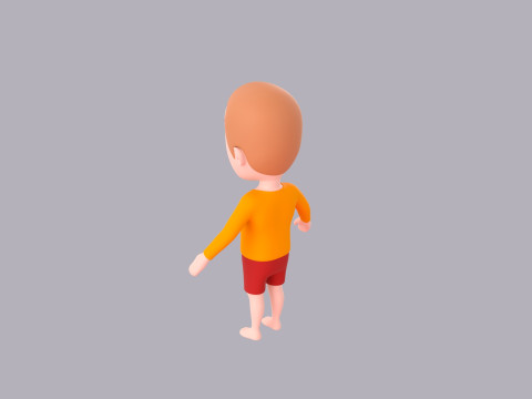 Cartoon Male Character Rigged 030 3D Модель
