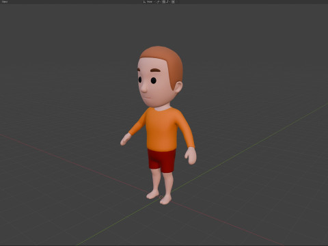 Cartoon Male Character Rigged 030 3D Модель