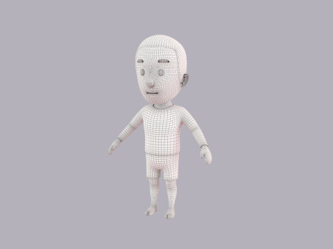 Cartoon Male Character Rigged 030 3D Модель