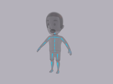 Cartoon Male Character Rigged 030 3D Модель