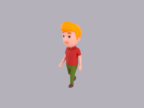 Cartoon Male Character Rigged 031 3Dモデル