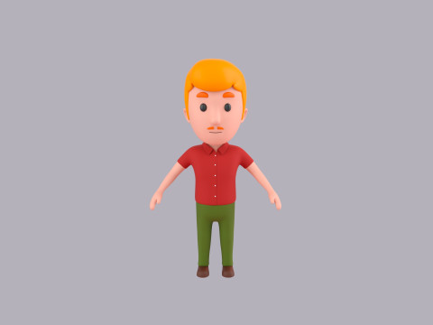 Cartoon Male Character Rigged 031 3Dモデル
